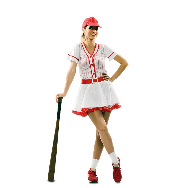 Vista frontal del costume de joueur de baseball pour femmes en stock