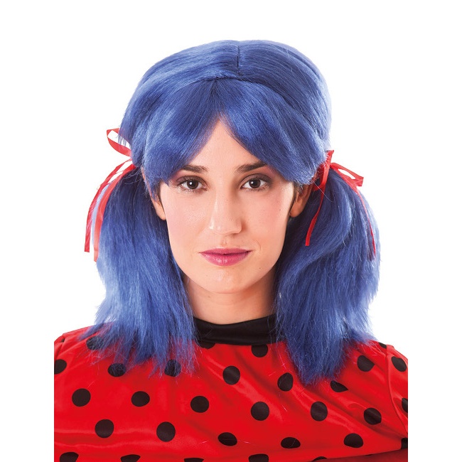 Vista frontal del perruque bleue Lady Bug en stock
