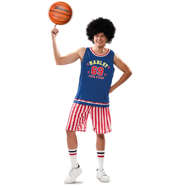 Vista frontal del costume de joueur de basket-ball adulte en stock