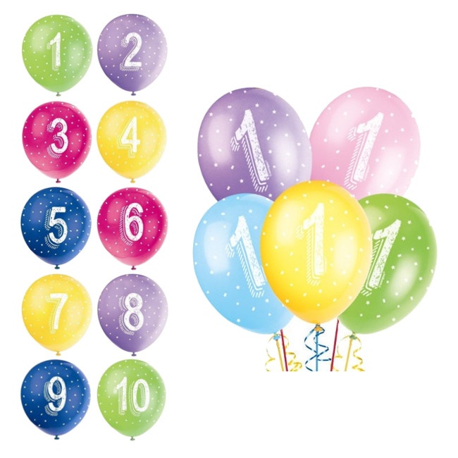 Ballon anniversaire chiffre 5 Pcs