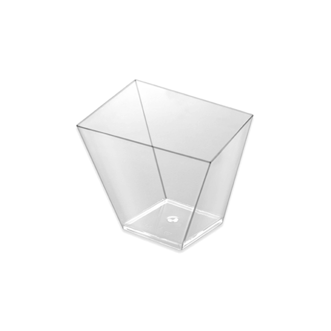 Vista principal del bols carrés asymétriques transparents de 7.5 cm - 3 pcs. en stock