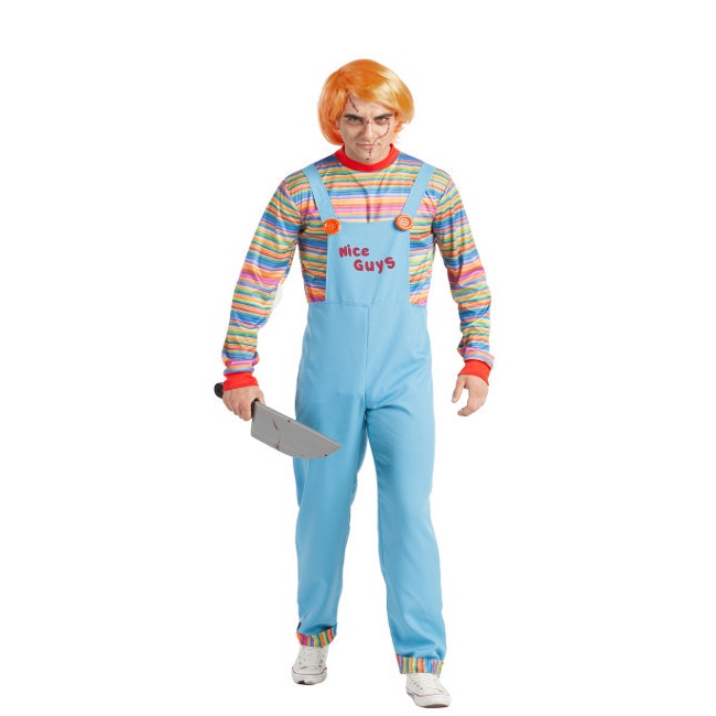 Vista delantera del costume de Chucky pour hommes disponible también en talla XL