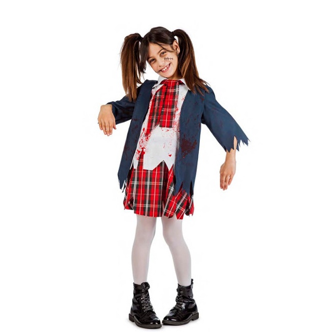 Vista principal del costume d'écolière zombie pour filles en stock