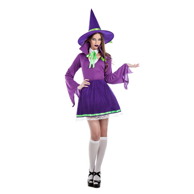 Vista principal del costume d'apprentie sorcière lilas en stock