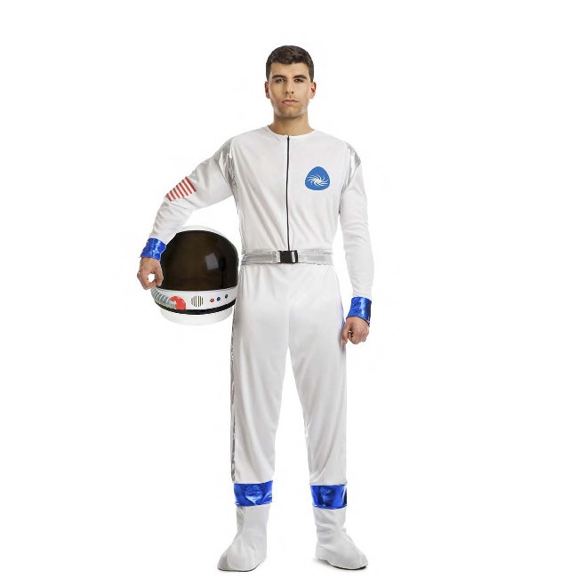 Vista frontal del costume d'astronaute blanc pour homme disponible también en talla XL
