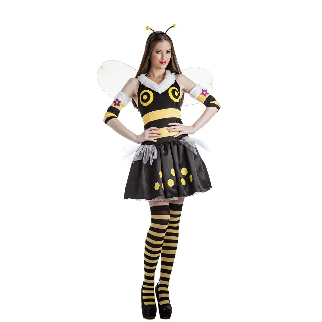 Vista delantera del costume d'abeille ailée pour adultes disponible también en talla XL