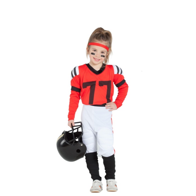 Vista frontal del costume de joueur de football américain pour filles en stock