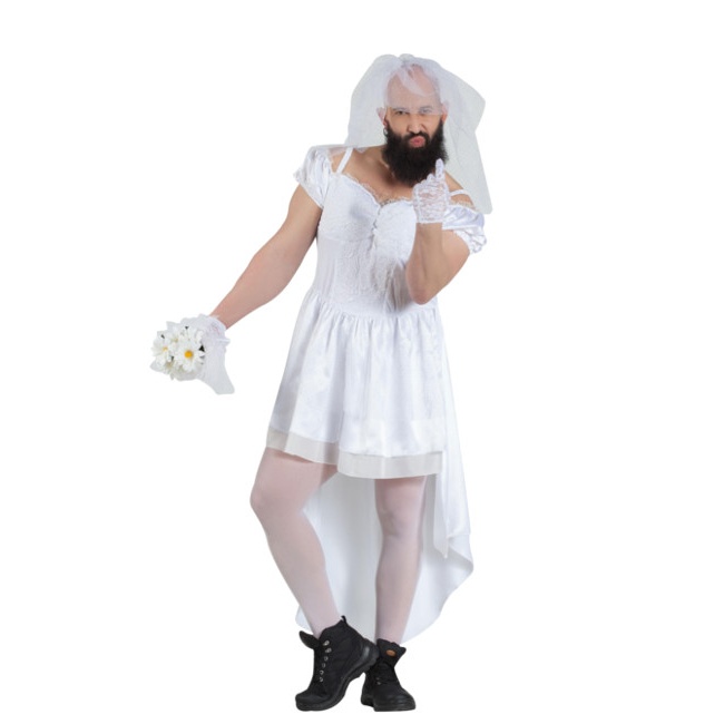 Vista frontal del costume de mariée avec voile pour hommes