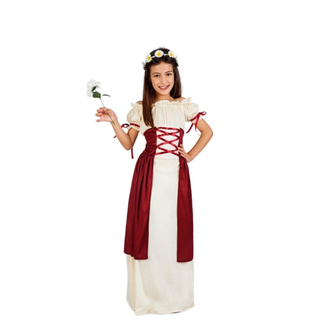 Vista principal del costume de demoiselle médiévale pour filles en stock