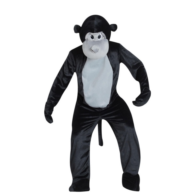 Vista delantera del costume de gorille avec tête pour adultes