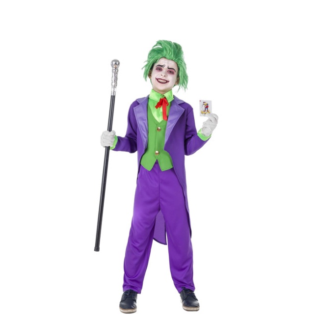Vista frontal del costume de clown bouffon pour enfants en stock