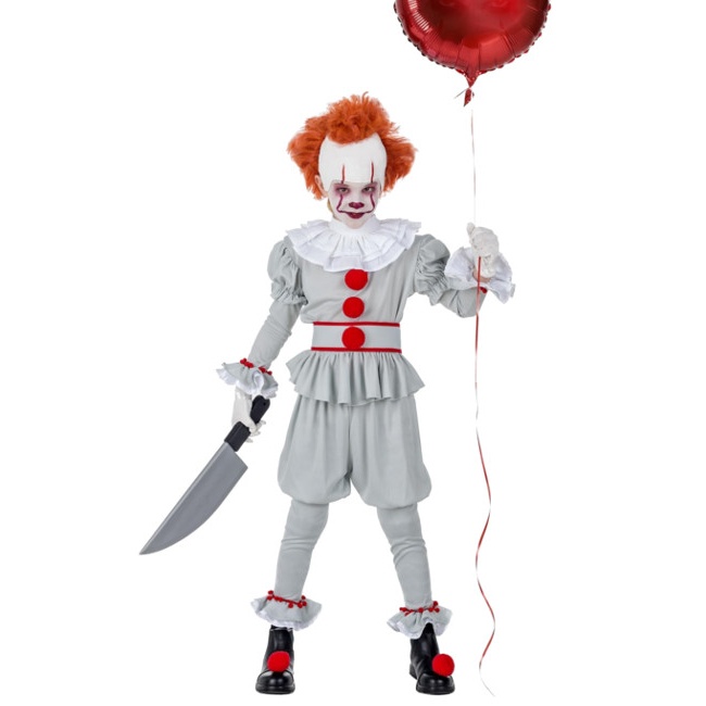Vista frontal del costume de clown pour enfants en stock