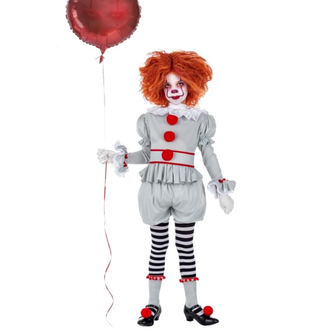 Vista principal del costume de clown pour filles en stock