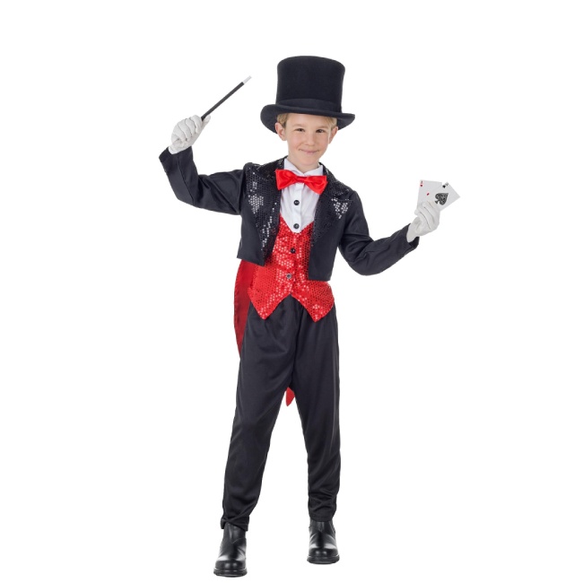 Vista frontal del costume de magicien pour enfants en stock