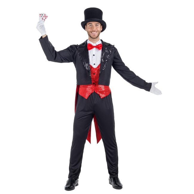 Vista delantera del costume de magicien pour hommes en stock