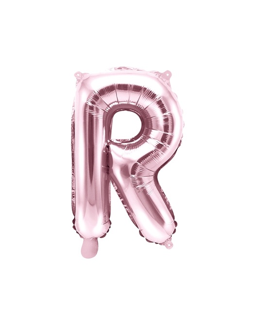 Vista frontal del ballon lettre rose doré - 35 cm - PartyDeco en stock