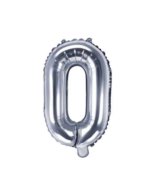Vista delantera del ballon lettre argenté 35 cm - PartyDeco en stock