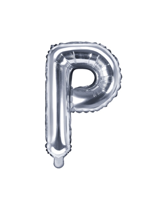 Vista delantera del ballon lettre argenté 35 cm - PartyDeco en stock