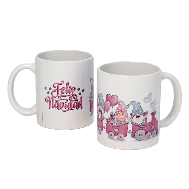 Tasse d'environ 350 ml Gnomes de Joyeux Noël rose