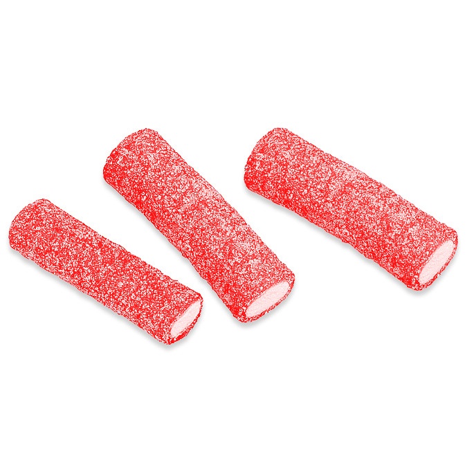 Réglisse rouge fraise fourrée au pica pica en cubes - Gels sucrés fourrés  aux cordes de la jungle Fini - 90 g par 0,90 €