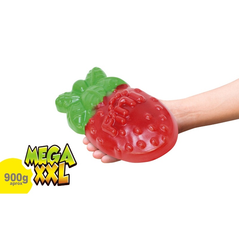 Foto detallada de gummy géant XXL à la fraise - Fini mega XXL - 900 g