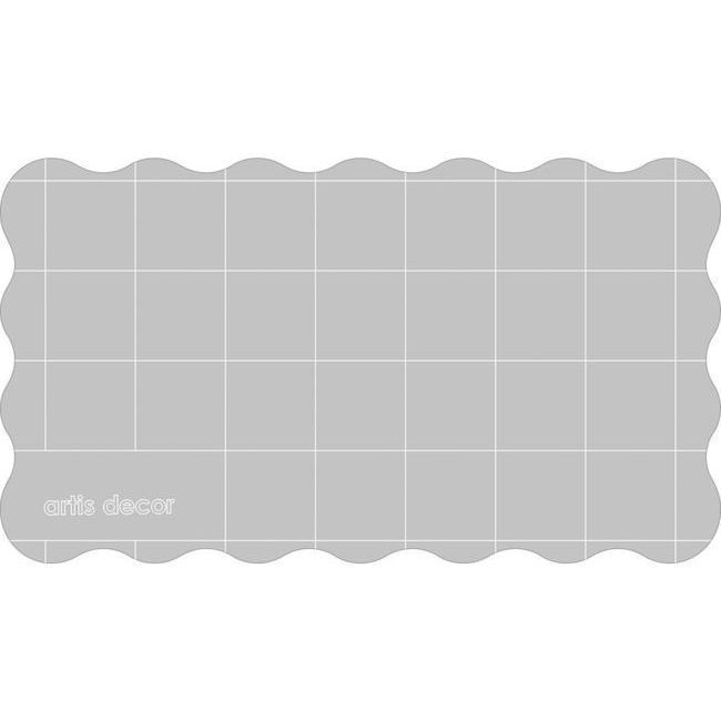 Vista delantera del socle de timbre carré ergonomique en acrylique de 16 x 9 x 0,8 cm - Artis decor en stock