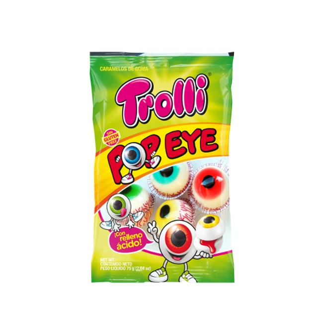 Yeux remplis - paquet individuel - Trolli pop eye - 75 g par 2,25 €