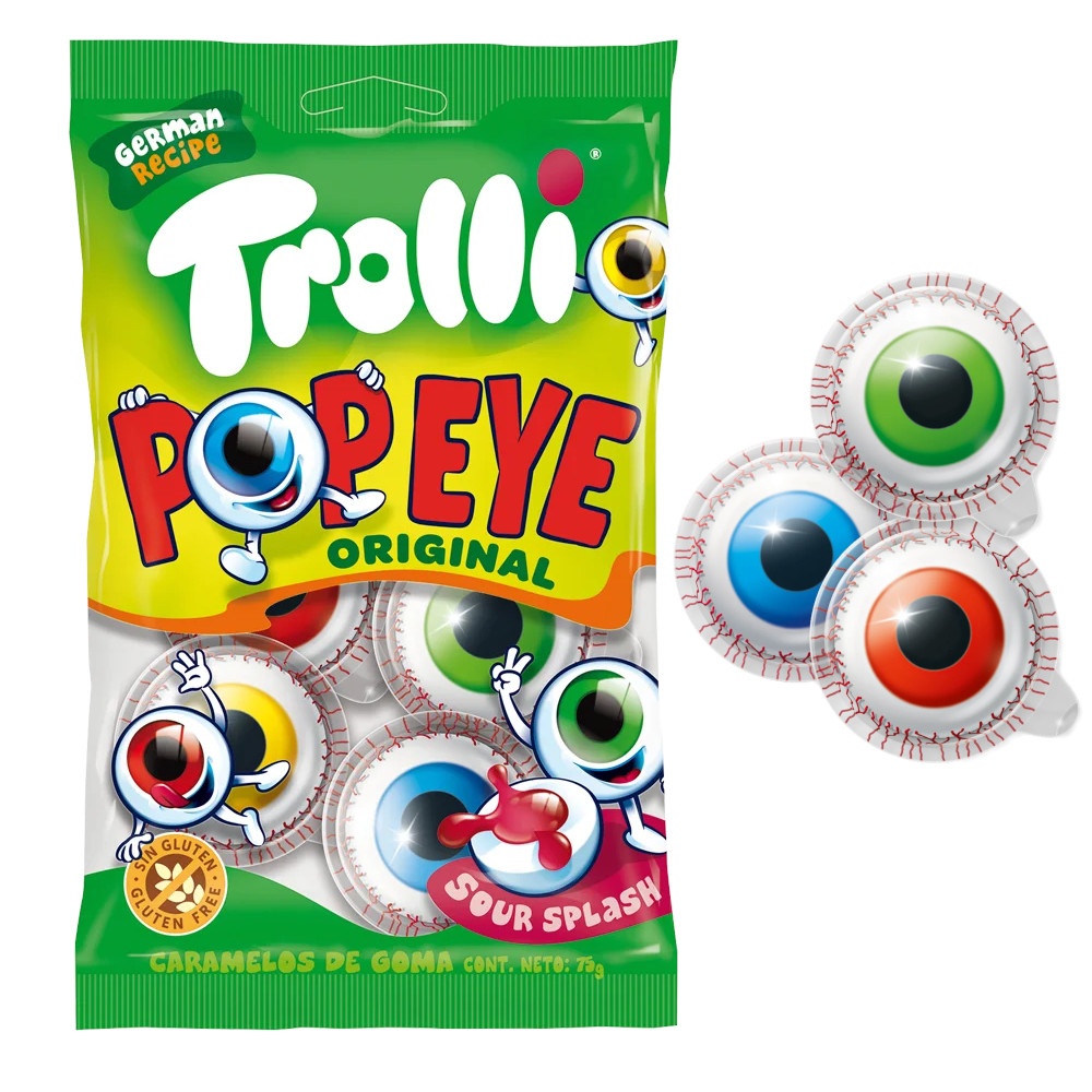 Yeux remplis - paquet individuel - Trolli pop eye - 75 g par 2,25 €