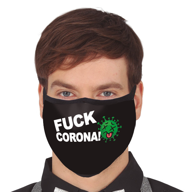 Vista delantera del masque hygiénique réutilisable contre le coronavirus pour adultes en stock