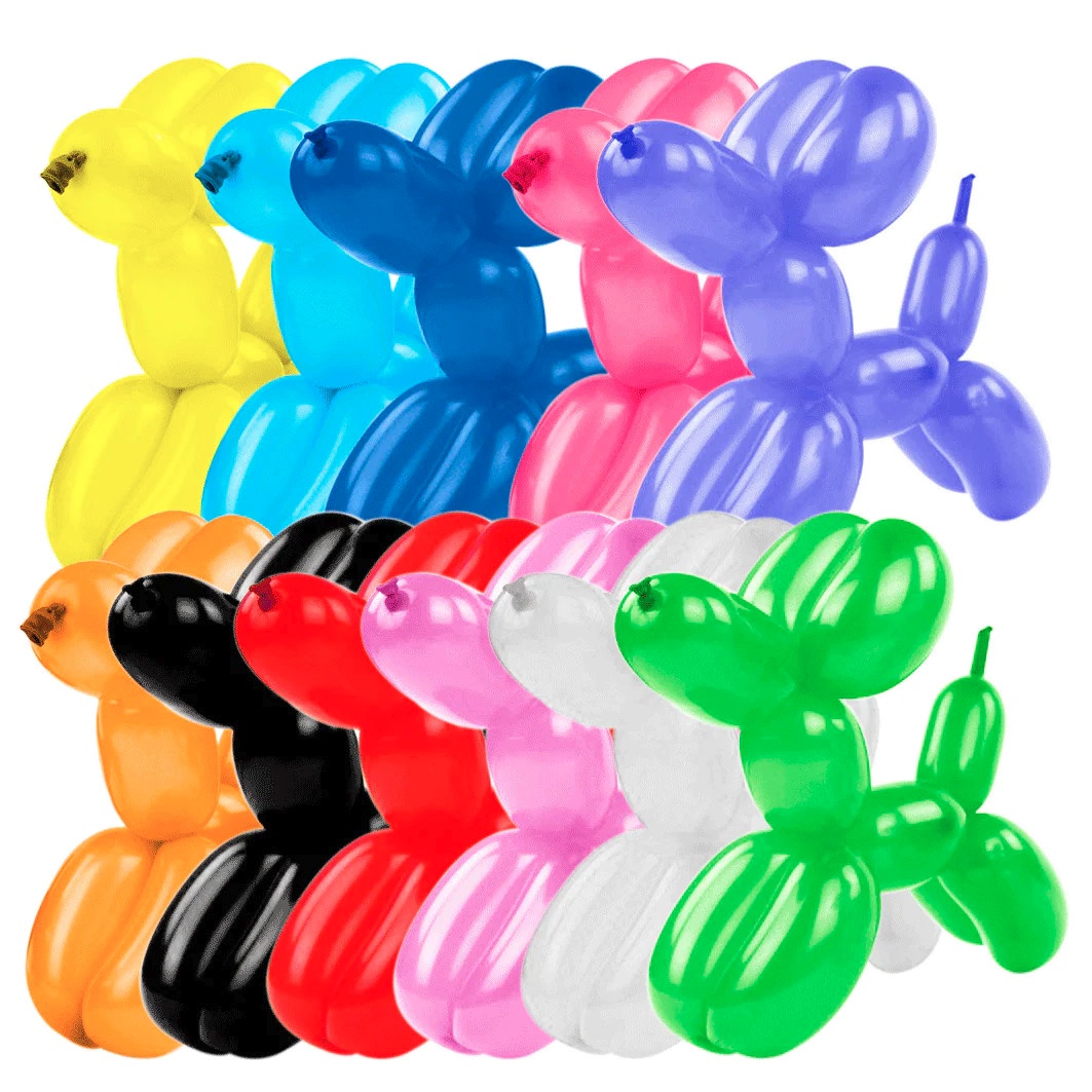 Ballons en latex modelables tropicaux assortis de 5 x 150 cm - Sempertex - 100 unités