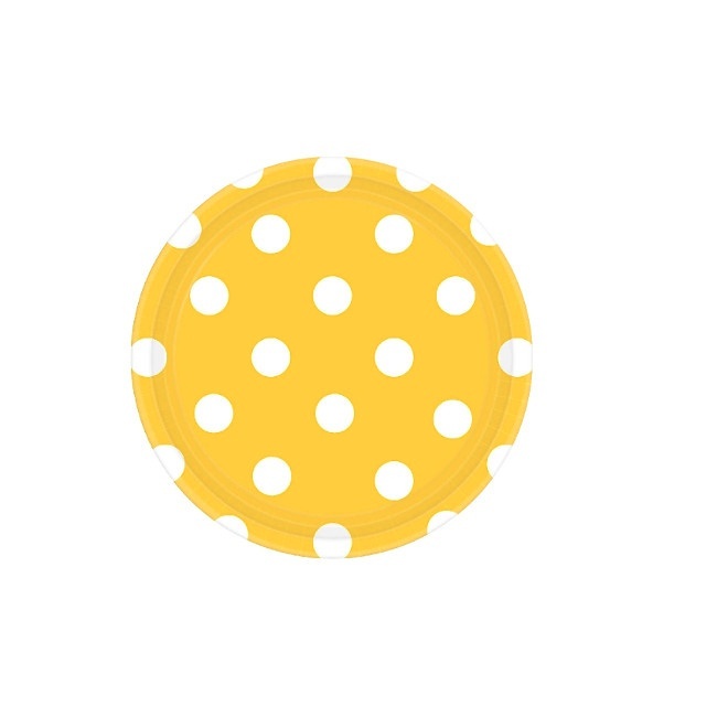 Assiettes rondes à pois blancs de 18 cm - 8 unités - 2