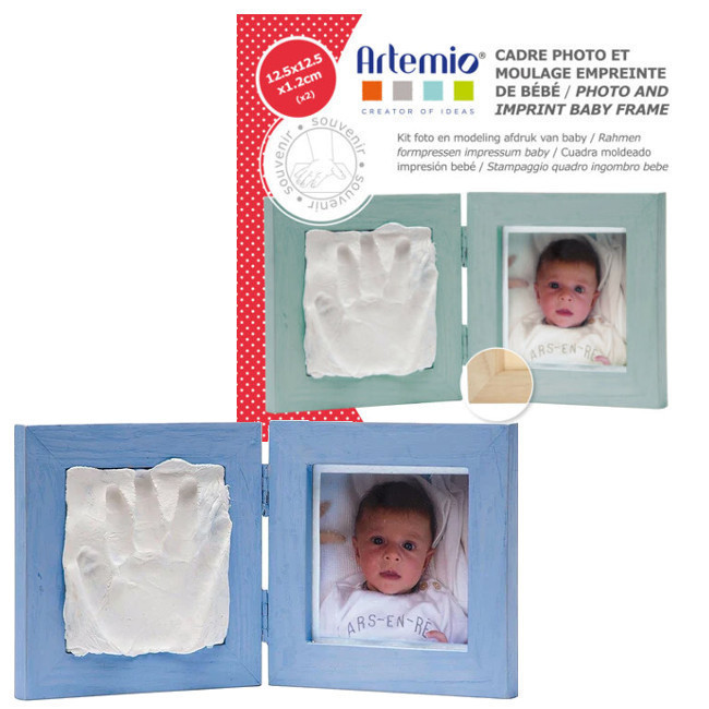 Kit moulage empreinte de bébé + Cadre photo 36,5 x 23,5 cm