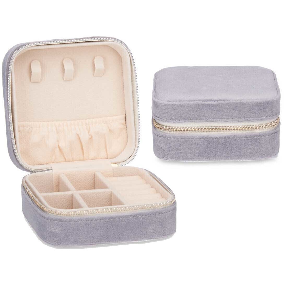 Boîte à bijoux avec 4 compartiments et présentoir à bagues - 1 unité