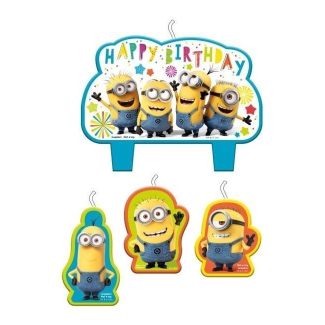 Bougies Joyeux Anniversaire Minions 4 Unites Par 5 25