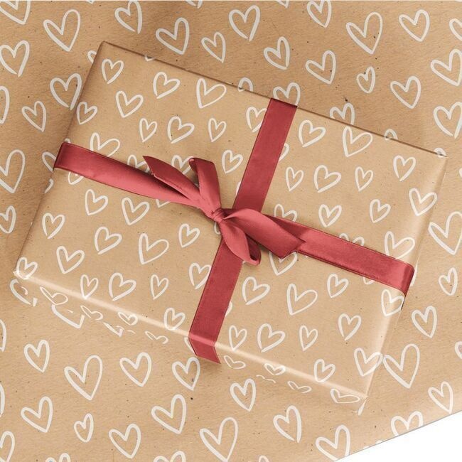 Papier d'emballage coeur kraft 2,00 x 0,70 m - 1 pc. par 1,50 €