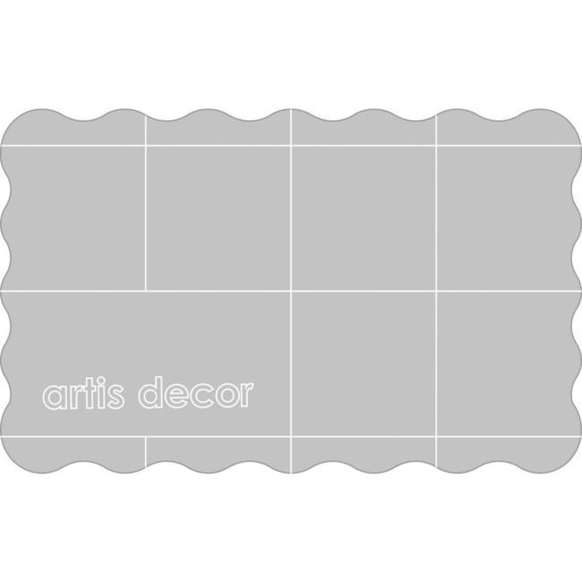 Vista delantera del base de tampon acrylique grille ergonomique 5 x 8 x 0,8 cm - Artis decor en stock