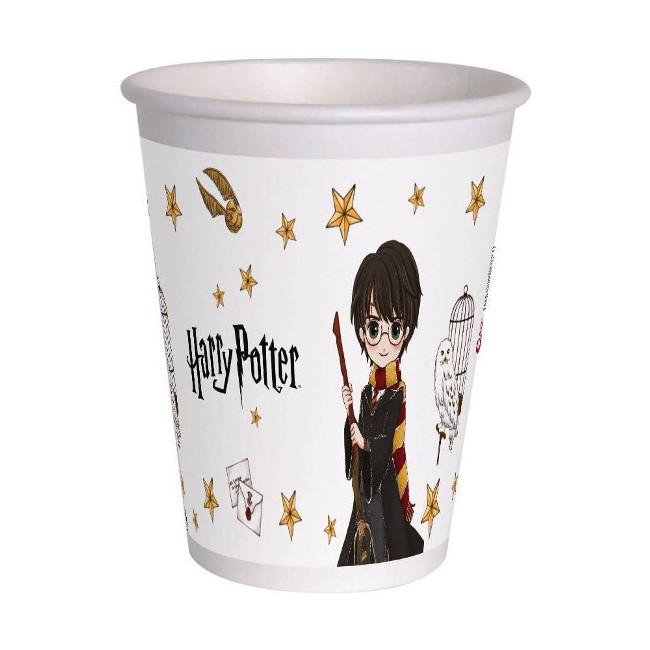 Vista principal del gobelets en carton compostables Harry Potter 255 ml - 8 pcs. en stock