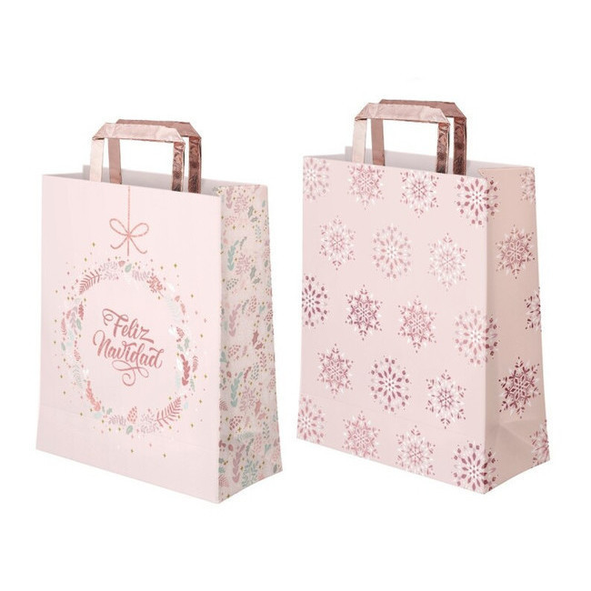 Sac cadeau de Noël rose assorti 42 x 30 x 10 cm - 1 pc. par 2,25 €