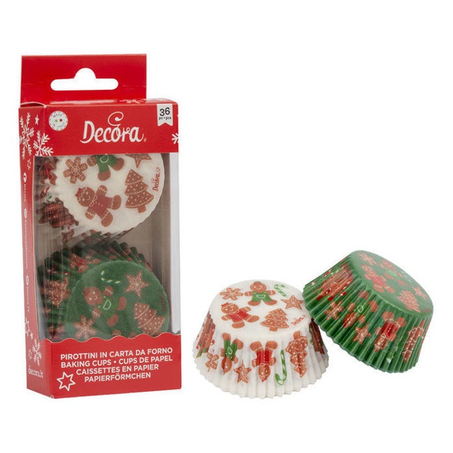 Capsules à cupcake pour figurines de Noël blanches et vertes