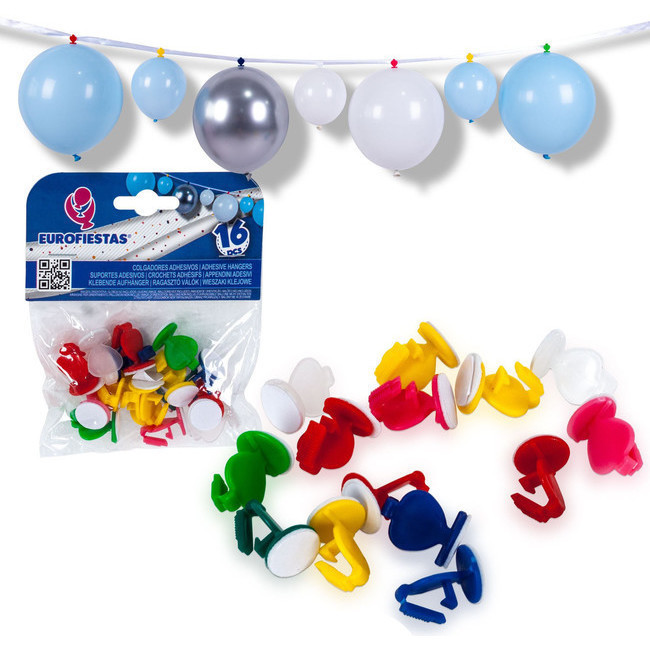 Attaches crochets adhésives plastiques pour ballons organiques