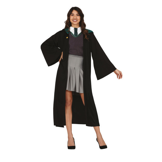 Vista frontal del costume d'étudiant Green Magic pour femmes en stock