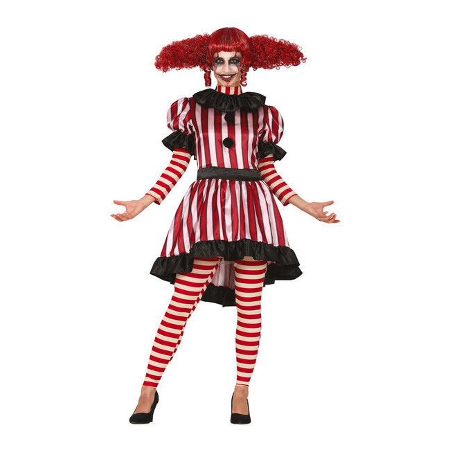 Vista delantera del costume de clown maléfique pour femmes en stock