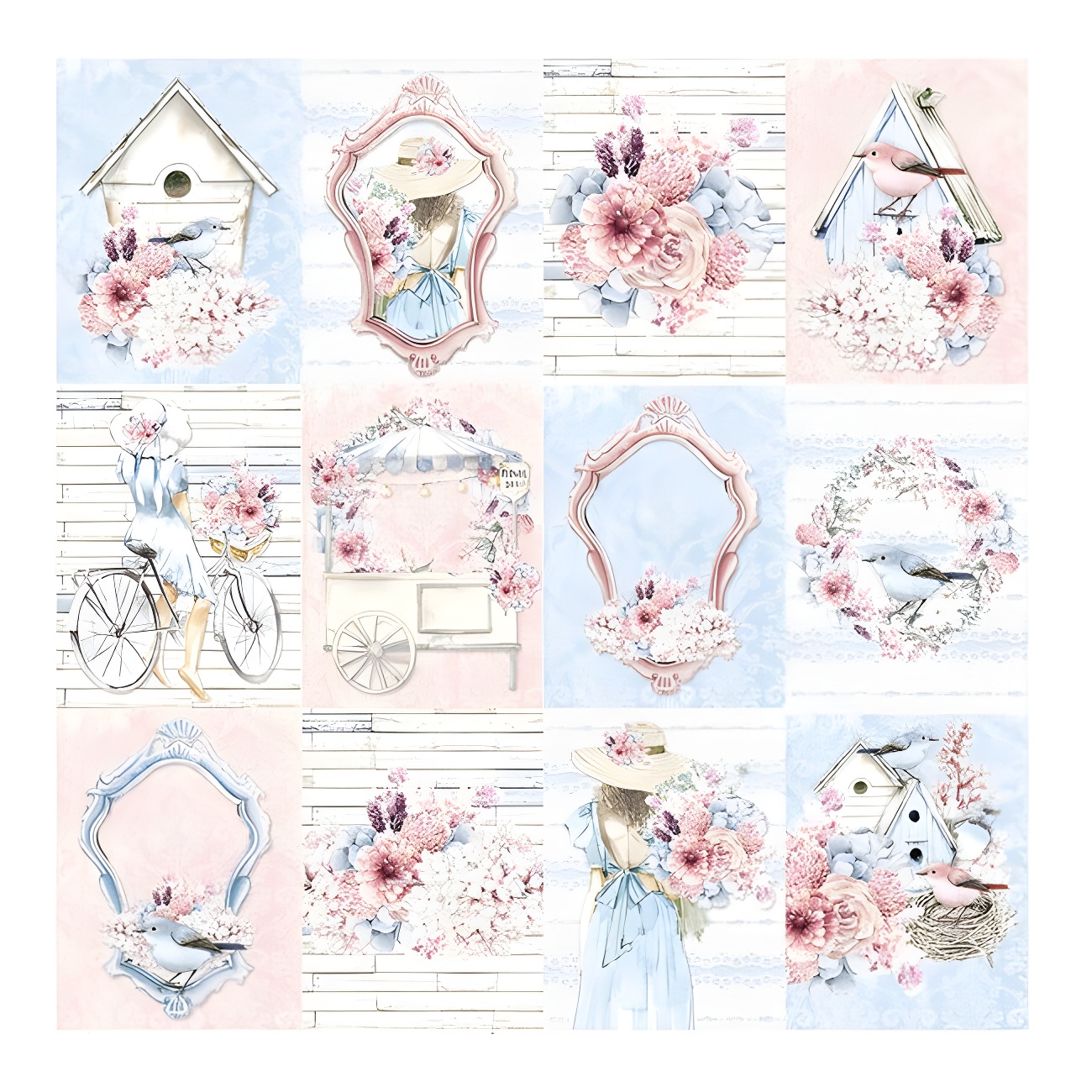 WADORN - 168 Feuilles De Papier De Scrapbooking Texturé, 6 Styles Relief, Papier De Riz Pour Journal Intime, Cartes DIY