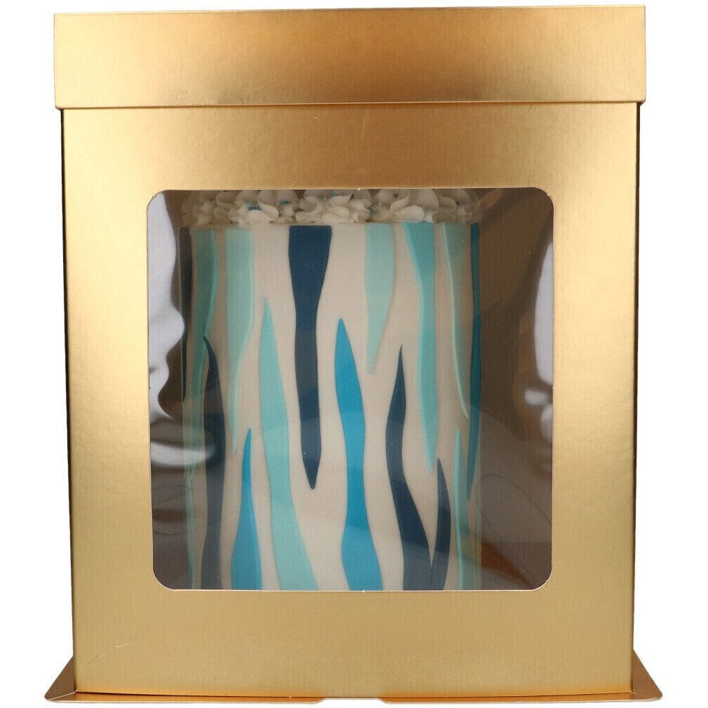 Boîte à gâteaux de couleur métallique avec fenêtre 26 x 26 x 29,4 cm FunCakes 1 pc. par 7,75