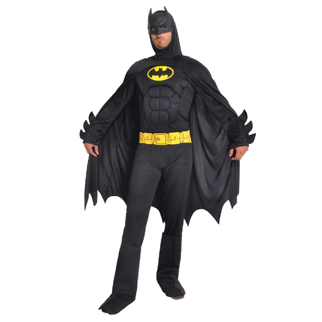 Vista frontal del batman Muscle Costume pour hommes disponible también en talla XL