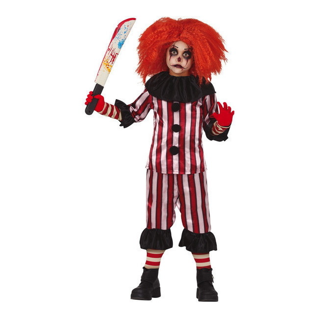 Vista delantera del costume de clown maléfique pour enfants en stock