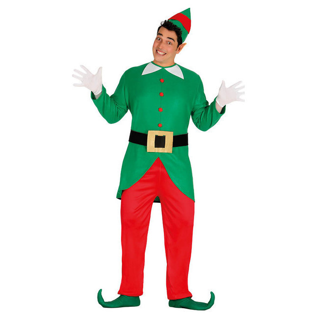 Vista frontal del costume d'assistant elfe pour homme en stock