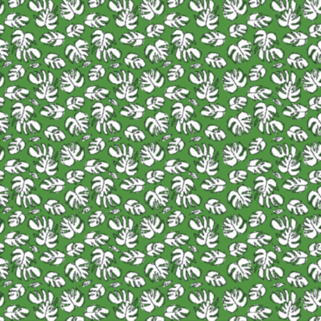 Vista frontal del tissu de coton Maylea leaf - Indigo en stock