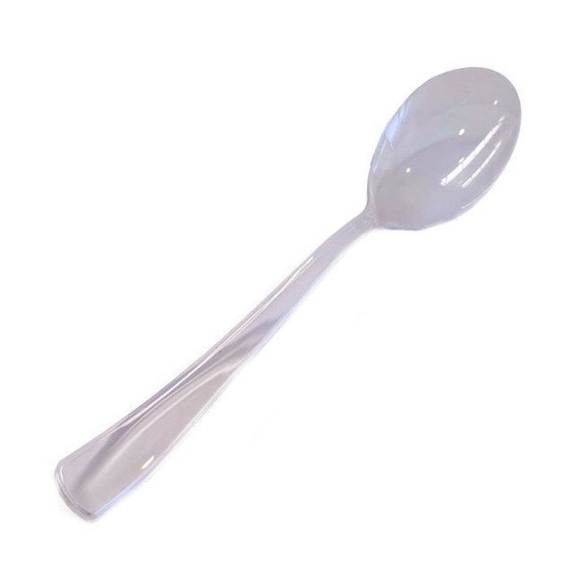 Cuillères en plastique transparent réutilisable de 13 cm - 15