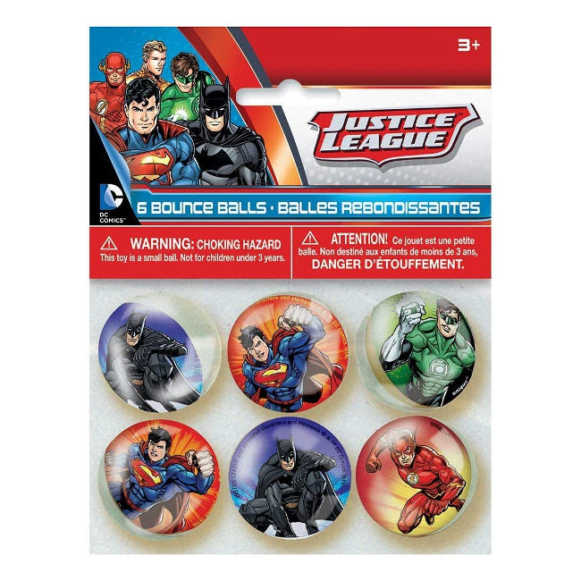 Vista principal del balles en caoutchouc Justice League - 6 pcs. en stock